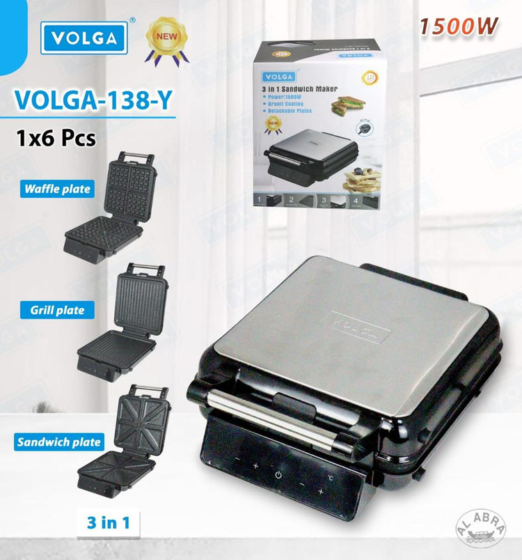 اسنک ساز سه کاره لمسی ولگا مدل VOLGA-138-Y
