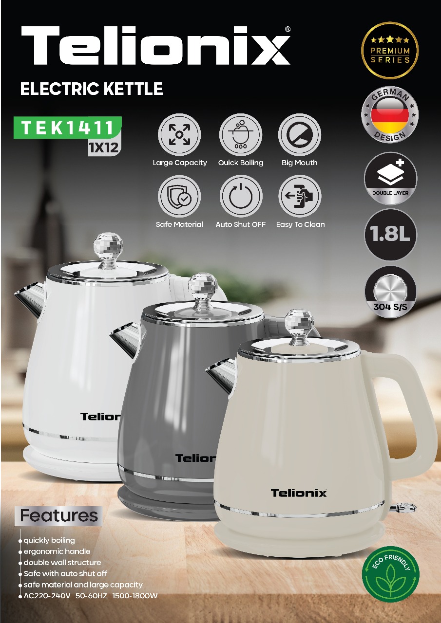 کتری برقی تلیونیکس مدل TEK1411 ظرفیت ۱.۸ لیتر